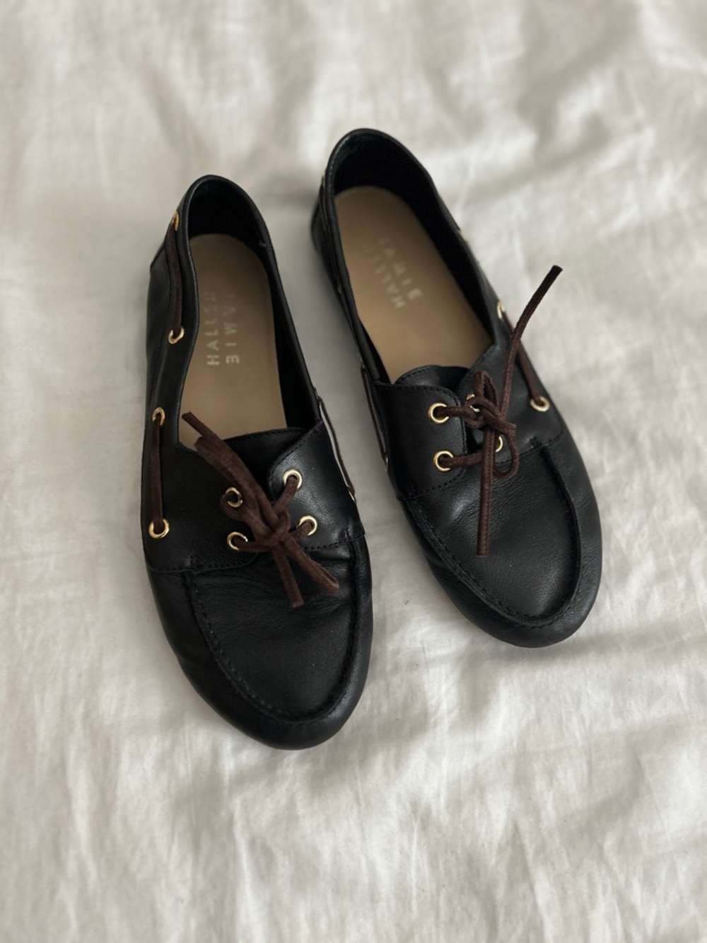 Jamie Haller Black Leather Boat Loafers 38 - Picture 9 of 9